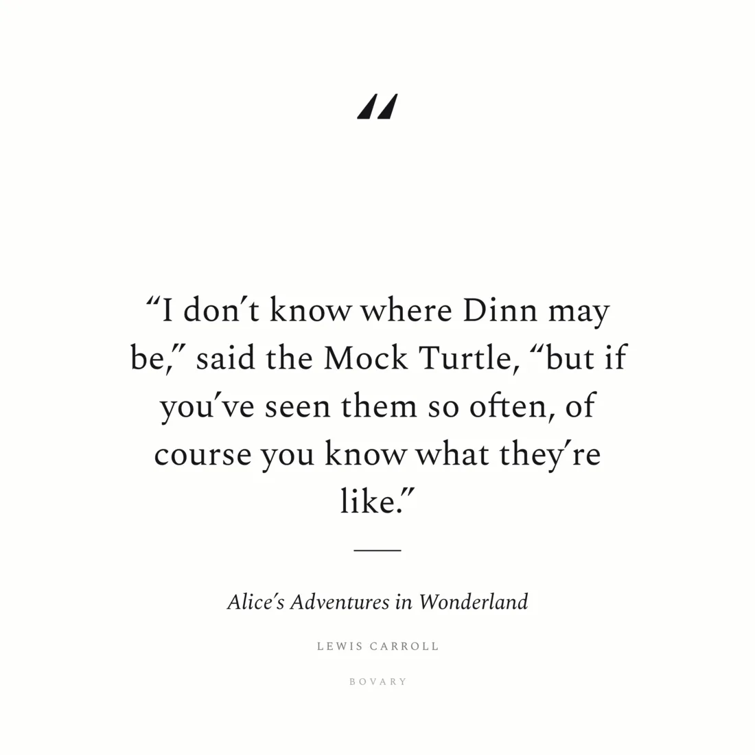 Typeset quote card from Alice's Adventures in Wonderland